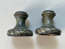 Ancienne paire d'embouts / glands en bronze pour embrases / rideaux 