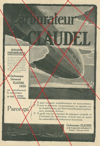 Publicité carburateur claudel - publicité,