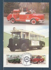 carte 1er jour véhicules utilitaires autobus pompiers secours 76 Montville  2003