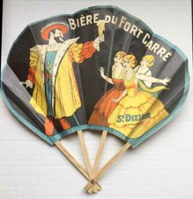 Eventail publicitaire papier Chambrelent Bière du Fort Carré ( Cappiello )