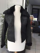 Veste en jean fourrée ZARA taille S/M gris/noir tres bon état
