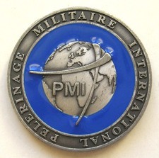COIN MEDAILLE PMI PELERINAGE MILITAIRE INTERNATIONAL DE LOURDES diamètre 4,5cm