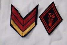 Armée terre, infanterie. Écusson et galon.