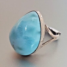 Bague Larimar argent taille 54 ou 6.75US