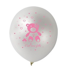 10 ballons baptême fille -