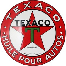 Plaque émaillée :  TEXACO.