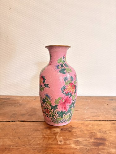 Vase chinois porcelaine rose