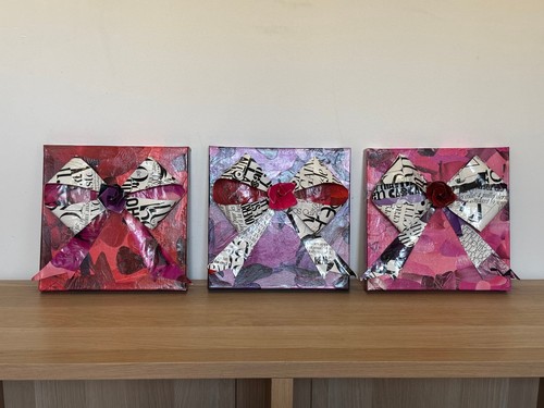 Tableau collage triptyque - -,