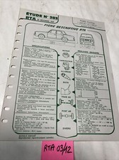 Fiche technique automobile Ford Cortina 1600GT 1600E 1600 GT E édition 1969 RTA