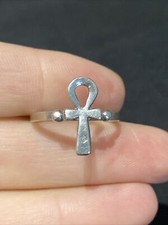 Bague En Argent Massif 925 Jonc Alliance Anneaux Créateur Cartouche Égyptienne