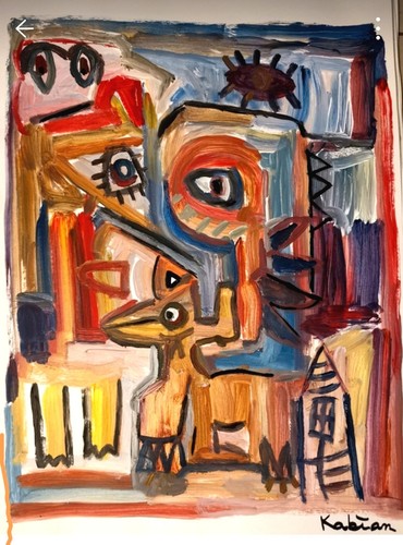 Peinture originale sur papier - peinture,