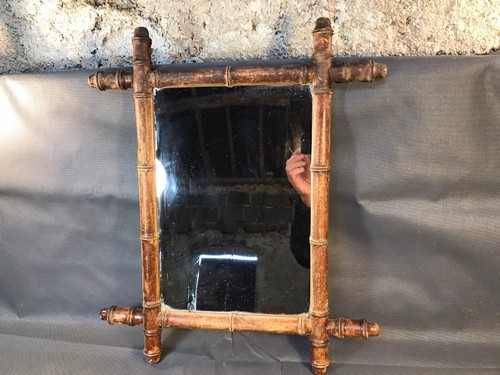 Ancien miroir cadre bois - ancien,