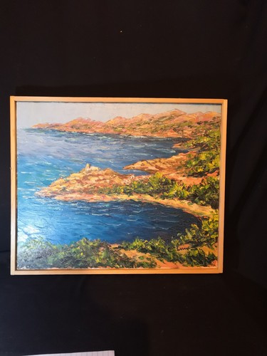 Tableau corse girolata signé - tableau,