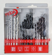 Coffret / Lot de 15 forêts perceuse (béton, fer, bois) FEIDA qualité allemande