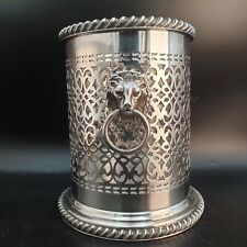Rafraichissoir Seau à champagne Métal argenté poignées têtes lion début XXe N°1