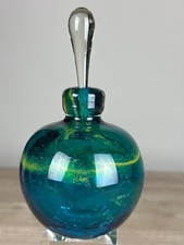 Verre design vase boule signé Mdina Malte psychédélique Verrier Glass vintage