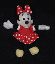 🐭Peluche doudou Minnie DISNEY robe rouge à pois nœud petit modèle 13 cm TTBE