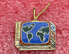 T32 Pins TELEVISION Média RFO Mappemonde écran TV Vintage Lapel Pin