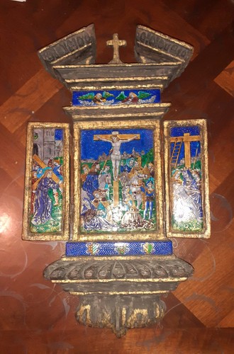 Retable triptyque religieux - retable/triptyque,