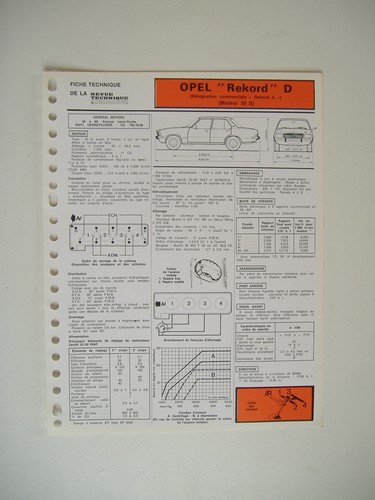Fiche technique rta opel - technique,