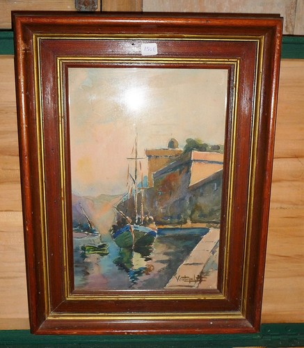 Tableau ancienne aquarelle - tableau,