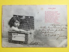 cpa 1900 Phot. BERGERET & Cie NANCY Colis Bébé Malle Osier HEYST op den BERG