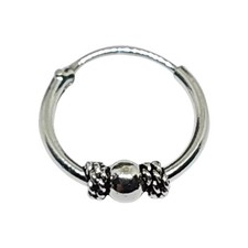 Nez Bague Bali Tribal Balle Bobine Charnière 10mm 22g (0.6mm) 925 Argent Corps