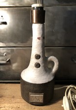 Pied De Lampe Céramique Signée À Identifier H 31,5 Cm