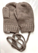 Moufle Bébé Beige fils argenté Cyrillus NEUF 6/9 Mois Coton Lapin angora