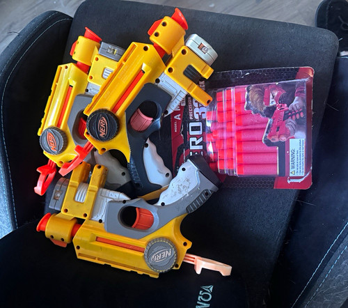 Nerf blasters with some - blasters,