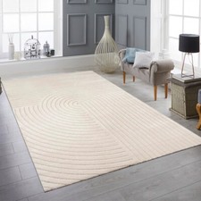 Tapis moderne avec motif arqué en beige