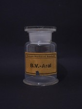 Antique Verre Bouteille B.V.Benzol Pansement Bochum Aral Vintage - Publicité -