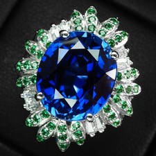 Élégantes bagues faites main en argent sterling 925 saphir bleu royal 9,50...