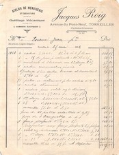 1924 ATELIER DE MENUISERIE ET EBENISTERIE OUTILLAGE MECANIQUE JACQUES ROIG A