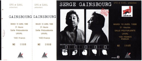 Serge gainsbourg billet - serge,