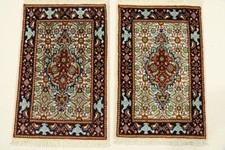 Paire Tapis Oriental Noué À La Main Hala Auto Tapis de sol ( 60 40 CM) Neuf Haut