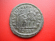 CONSTANCE II MAIORINA OU CENTENIONALIS BRONZE SISCIA EMPEREUR ET CAPTIF HUTTE