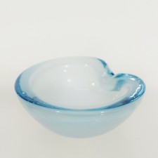 Murano - Vide poches vintage verre soufflé bleu ciel Italie 1960s