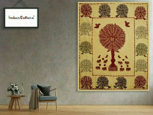Tapisserie coton design arbre