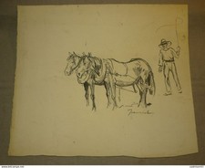 Pierre Georges Jeanniot, Lithographie Originale "Chevaux de Trait" !!