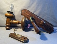 Set De 3 Objets En Bois Vintage Pour Sdb/ Wc Applique/porte Serviette/plaque