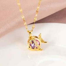 Collier en acier inoxydable Pendentif Poisson avec sa chaine, Bijou Femme