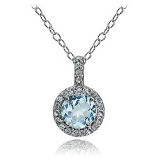 Argent Sterling Topaze Bleu Et