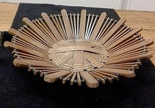 JOLIE CORBEILLE A FRUITS OU A PAIN RONDE VINTAGE EN OSIER, CHÂTAIGNIER ET BOIS 