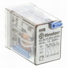 Relais -4 RT -Enfichable, bobine -24Vdc- Finder- 55.34.9.024.0040 - 