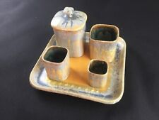 Ancien nécessaire fumeur plateau et 4 pots à tabac Bruyn Fives Lille