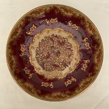 Ancienne coupe émaux LONGWY, par M.P. Chevallier, "Plaisance", décor floral & or