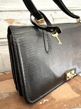 Vintage French BLACK PYTHON leather bag SHOULDER c1950