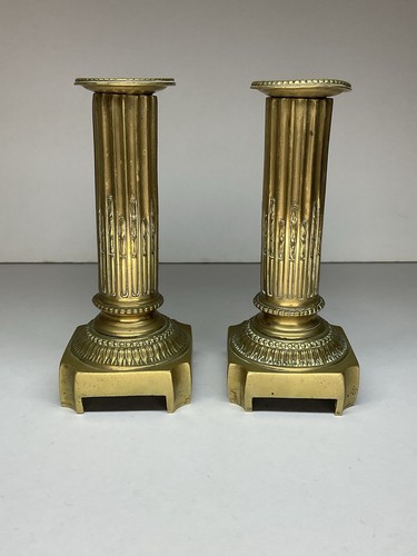 Bougeoirs bronze louis xvi - bougeoirs,