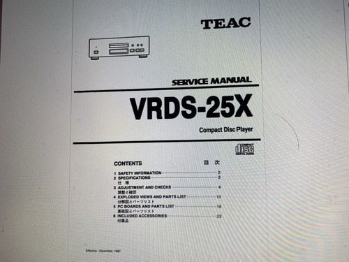 Teac vrds 25x - service, manual